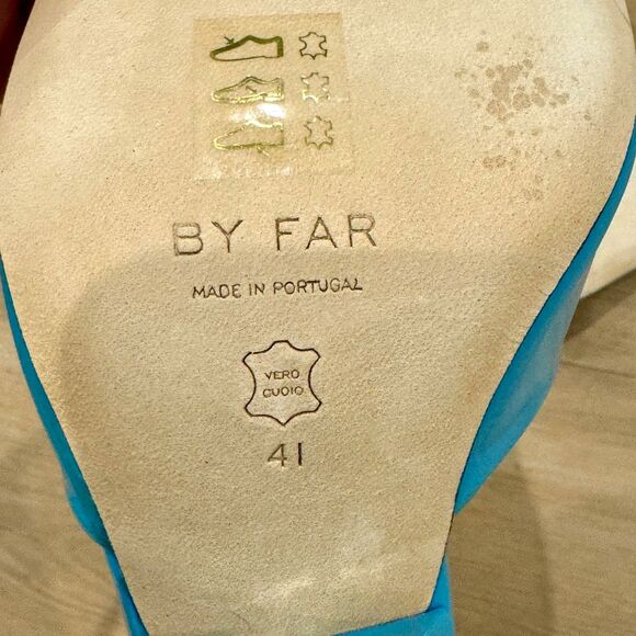 BY FAR Turquoise Open-Toe Mules - Picture 11 of 11